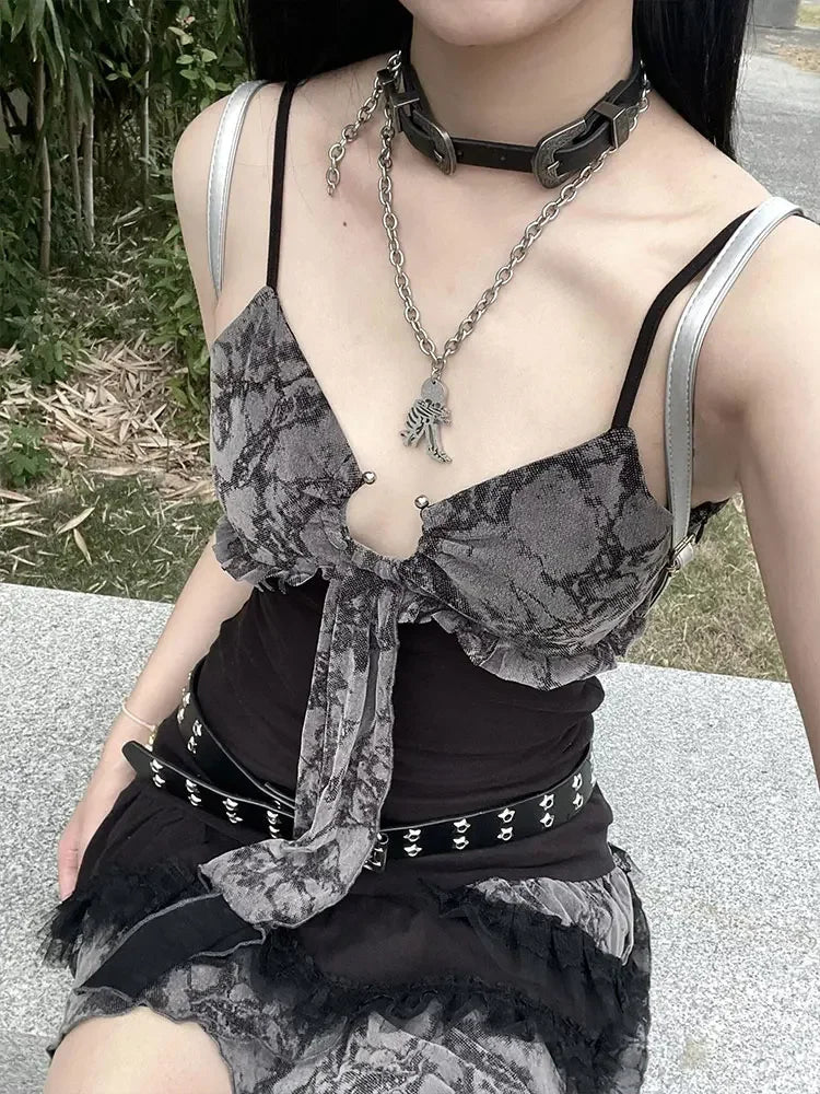 Charming Lace Camisole Mini Dress