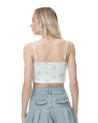 Floral Cotton Corset-Style Top