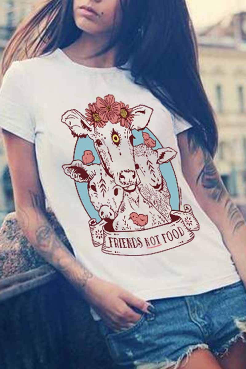 Multicolor Printed Crew-Neck T-Shirt