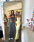 Mesh Maxi Dress with Strapless Neckline