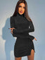 Knit Stretch-Blend Mini Dress with Polyester Fabric