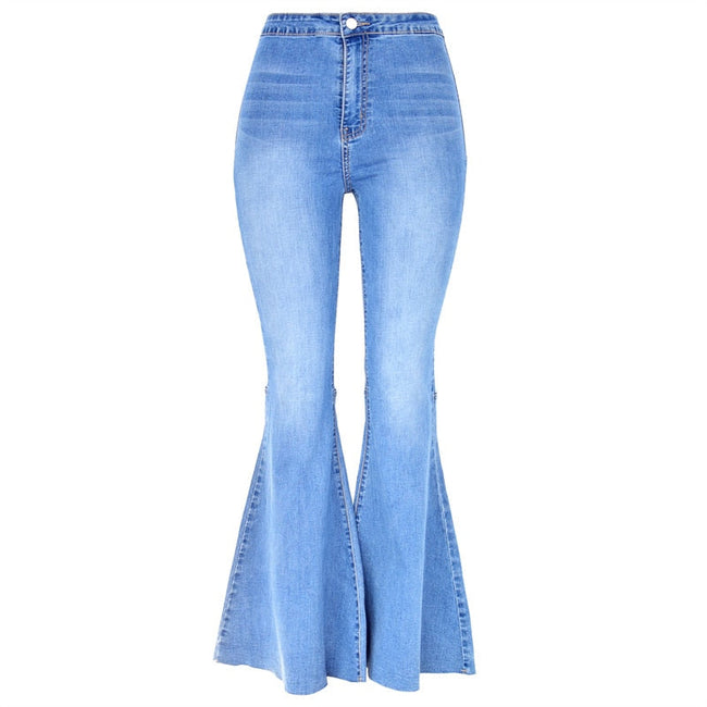 High-Rise Flared Wide-Leg Jeans with Washed Finish Main image