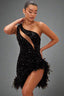 Velvet Polyester Mesh Mini Dress