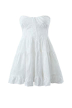 Lace White Dress with Strapless Neckline