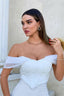 Mesh White Cropped Top with Off-Shoulder Neckline