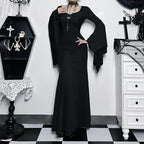 Slim Gothic Fall Daily Comfort Maxi Dress