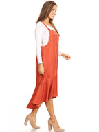 Polyester Ruffled Button-Detail Dress