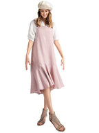 Polyester Ruffled Button-Detail Dress