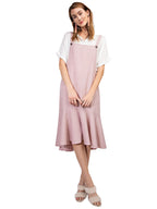 Polyester Ruffled Button-Detail Dress