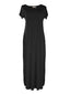Short-Sleeve Cotton Maxi Dress with V-Neckline