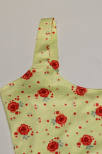 Floral Yellow Dress with Scoop Neckline