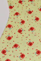 Floral Yellow Dress with Scoop Neckline