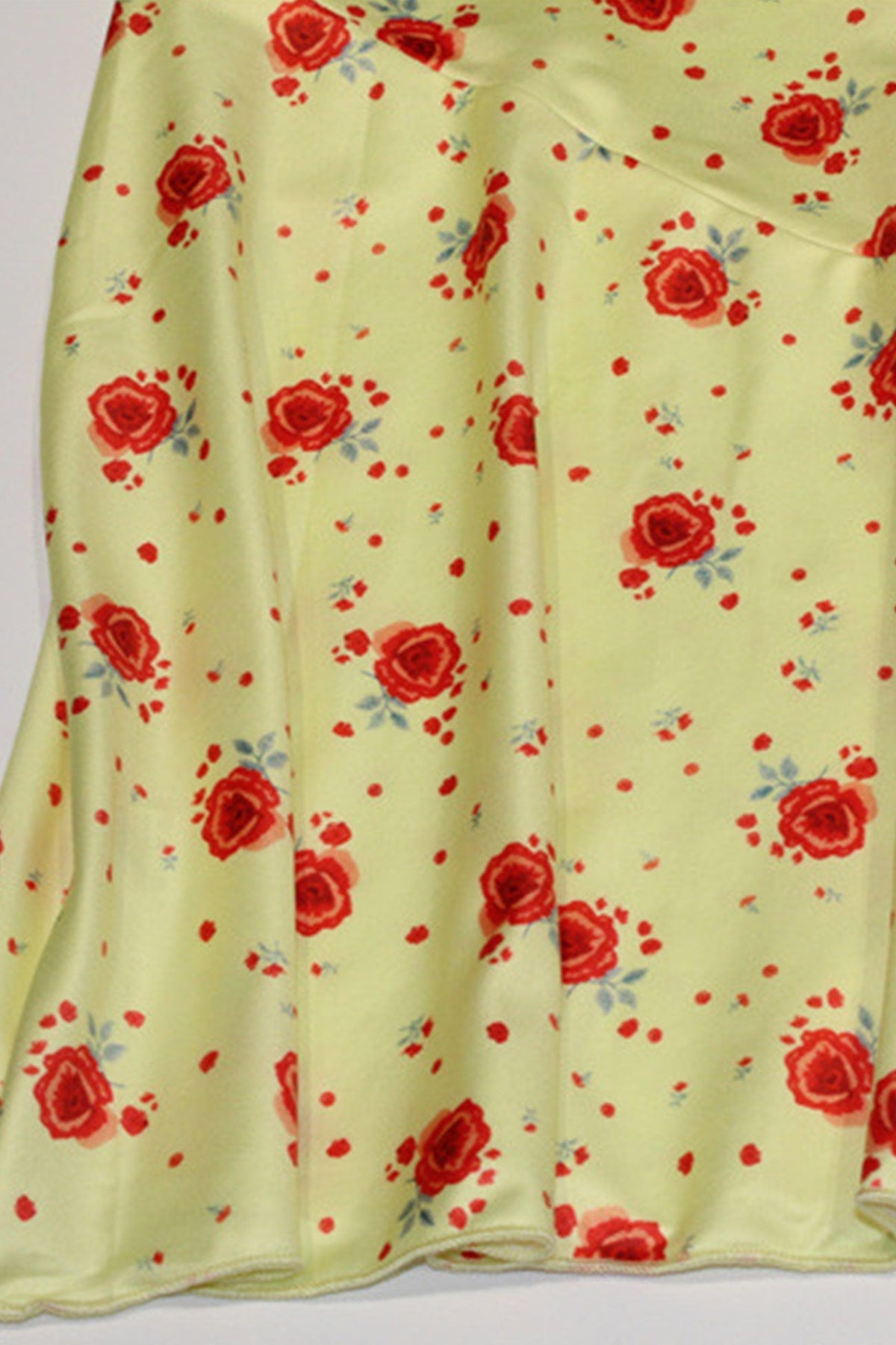 Floral Yellow Dress with Scoop Neckline