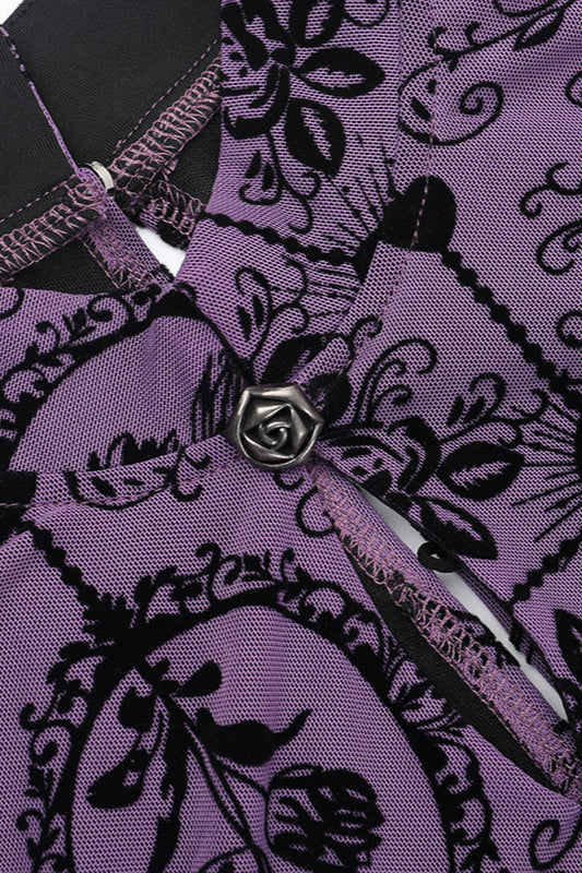 Vintage-Inspired Gothic Purple Dress