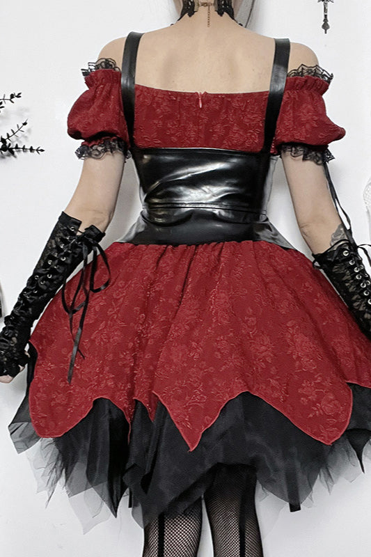 Gothic Slim-Fit Off-Shoulder Dress