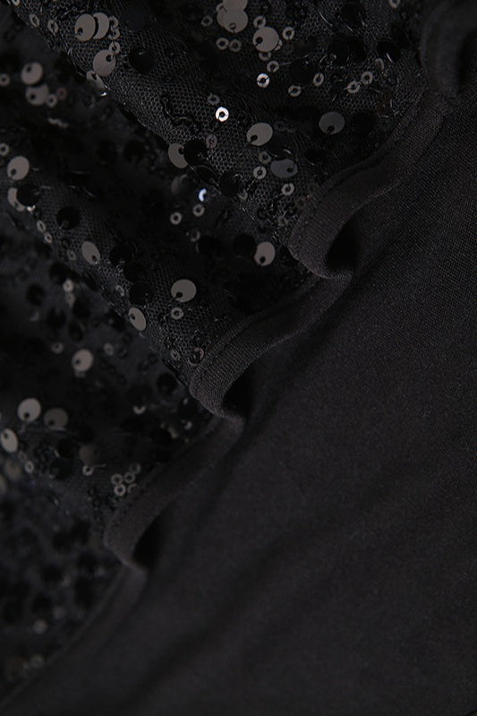 Sequined Maxi Dress with Strapless Neckline