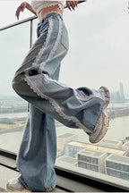 Lace Y2K Jeans with Baggy Fit