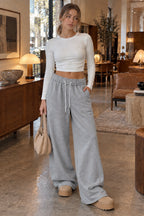 Drawstring Wide-Leg Sweatpants