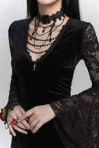Vintage-Inspired Halloween Dress with Gothic Styling
