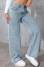 High-Rise Straight-Leg Jeans with Relaxed Fit