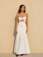 Cutout Strapless Beach Party Dress