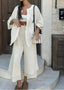 Apricot Cotton Drawstring Two-Piece Pants Set