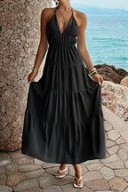 Halter Dress with Plunging Neckline