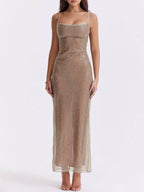 Maxi Dress with Beaded Details