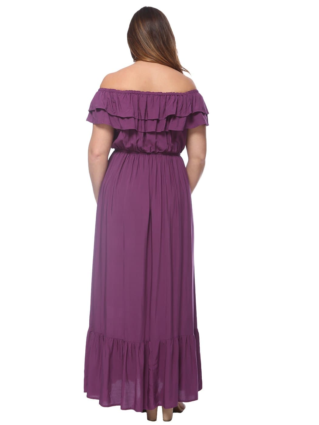 Off-Shoulder Cotton Dress with Ruffle Details