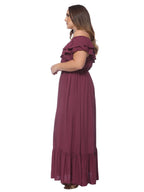 Off-Shoulder Cotton Dress with Ruffle Details