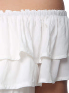 Off-Shoulder Cotton Dress with Ruffle Details