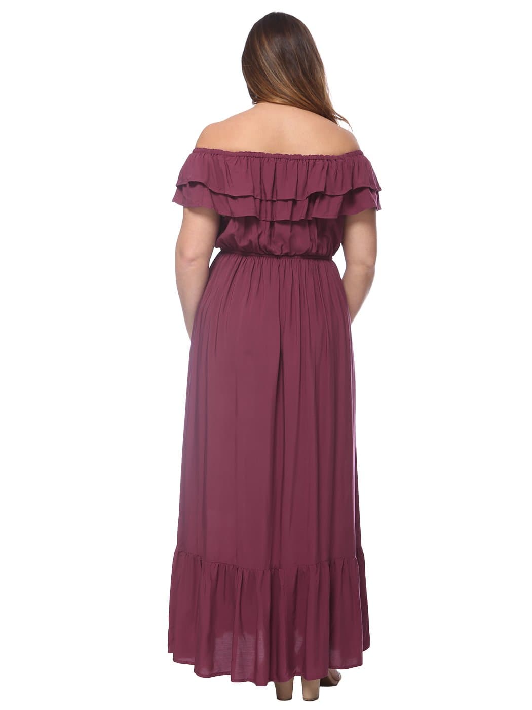 Off-Shoulder Cotton Dress with Ruffle Details