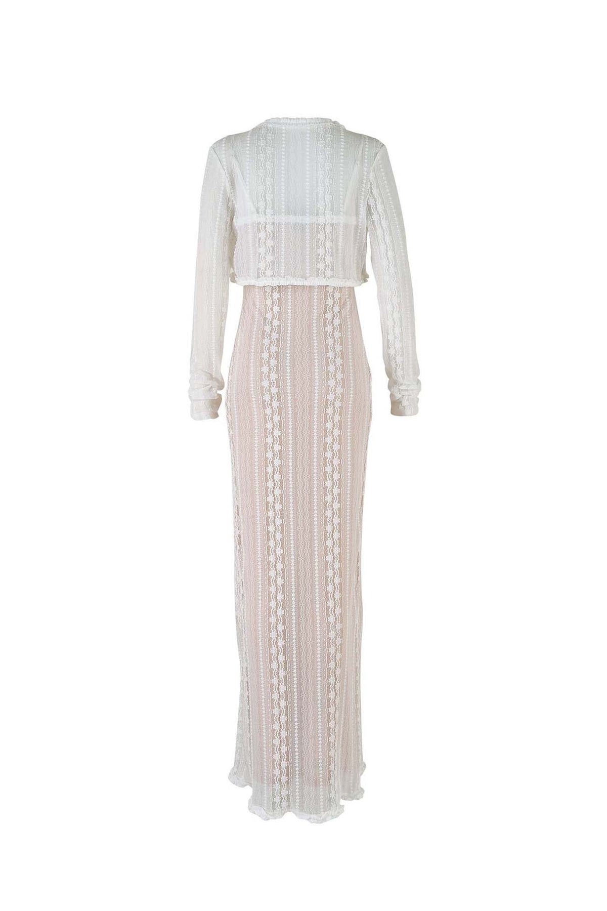 Lace Two-Piece Set with V-Neckline