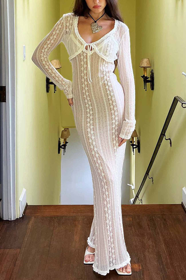 Lace Two-Piece Set with V-Neckline Main image