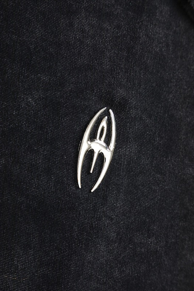 Washed Patch-Detail T-Shirt with Raw Seams