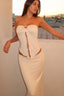 Cropped Fitted Skirt Set with Strapless Neckline