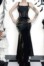 Lace Gothic Dress with Asymmetric Details