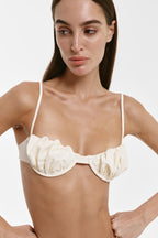 Bikini Set with Pleats and White