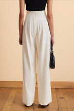 Asymmetric Wide-Leg Pants with High Waist
