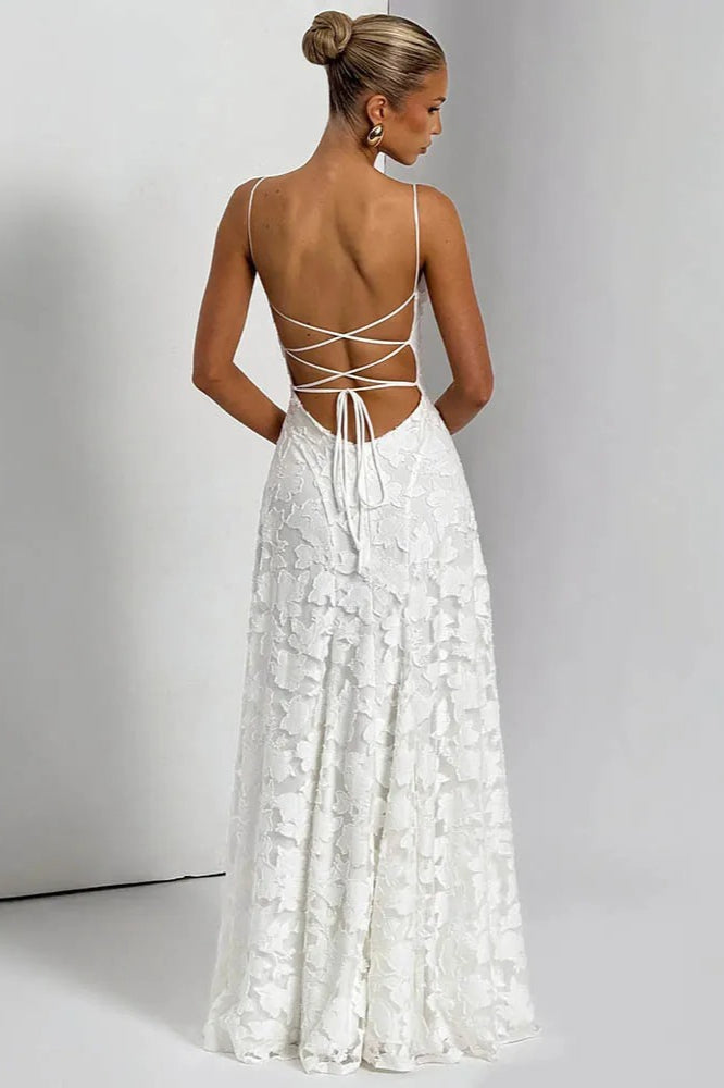 Lace-Up Maxi Dress with Open Back