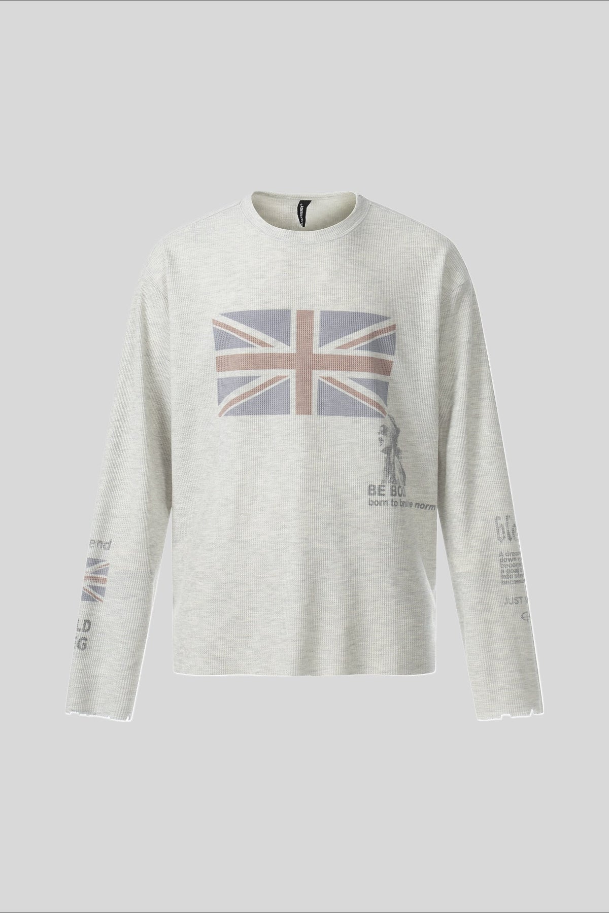 Flag-Graphic Number-Graphic T-Shirt with Washed Finish