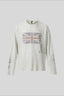Flag-Graphic Number-Graphic T-Shirt with Washed Finish