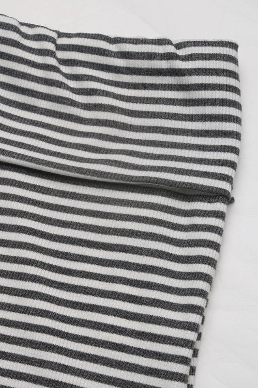 Striped Pants Set with Strapless Neckline