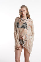 Knit Solid-Color Cover-Up with Relaxed Fit