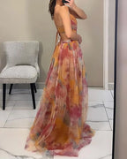 Halter Dress with Print Details