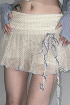 Polka-Dot Mini Skirt with Vintage Styling