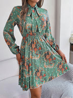 Polyester Pleated Sheer Dress