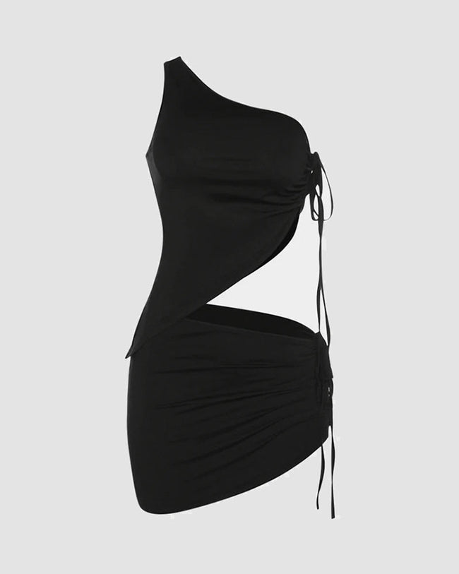 Off-Shoulder Stretch-Blend Skirt with Polyester Fabric Main image
