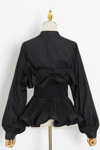 Ruched Ruffled Blouse