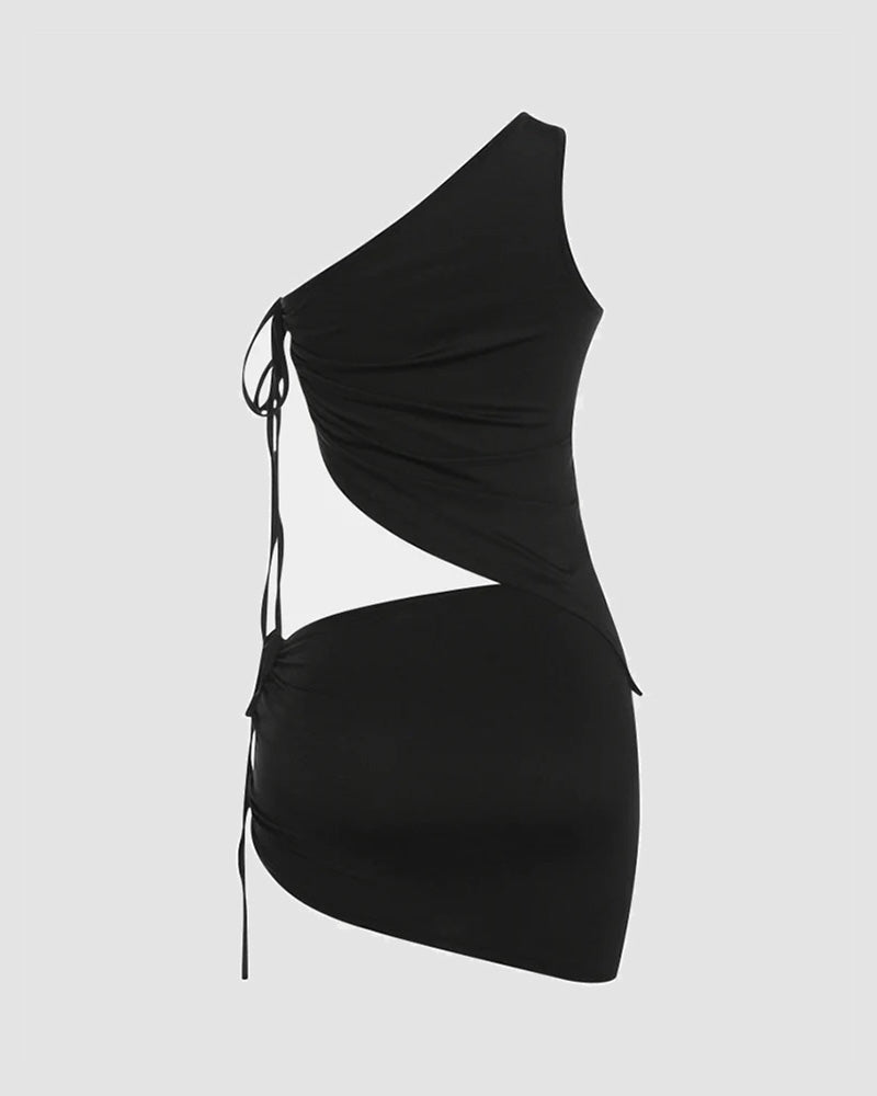Off-Shoulder Stretch-Blend Skirt with Polyester Fabric